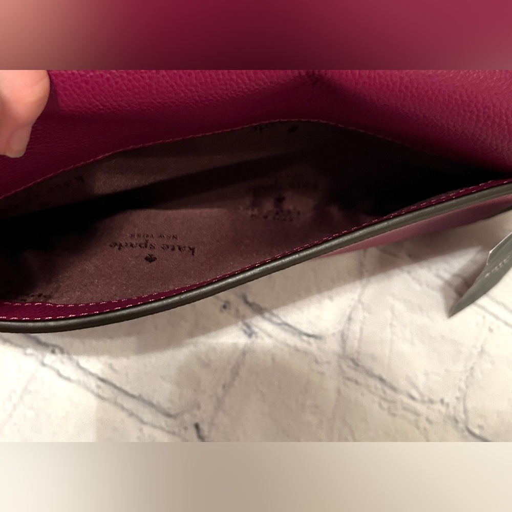 NWT Kate Spade Raspberry Pebbled Leather Crossbody and Coin Purse (Retail $349) - Picture 7 of 9